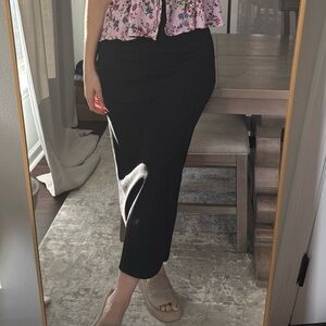 Ribbed Casual Black Women's High Water Skirt